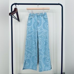H&M wide fit jeans. Swirl pattern. Size 9-10 years.